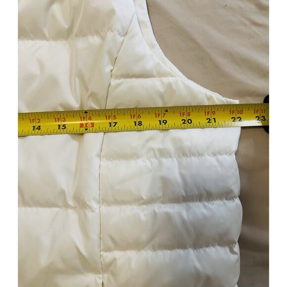 Lands End Quilted Puffer Vest Down/Feather Insulated Ivory Women Sz Large 14-16 - Picture 5 of 7